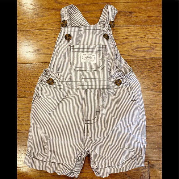 Carter's Other - CARTERS 3 mo Gray White STRIPED OVERALLS
